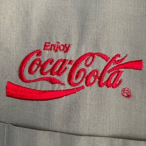 COCA COLA BRANDED XL Gray Button Down Shirt Utility streetwear workwear UNIFORM
